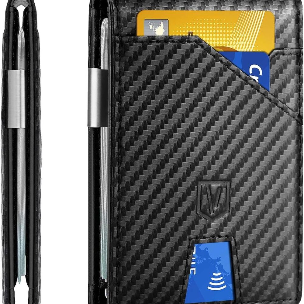Men's Slim RFID-Blocking Wallet with Money Clip